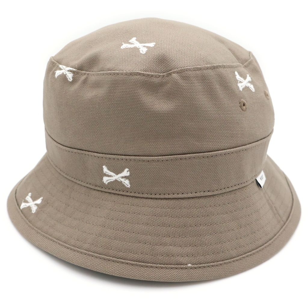 WTAPS (ダブルタップス) 22SS BUCKET HAT クロスボーン刺繍 バケットハット カーキ 221HCDT-HT16