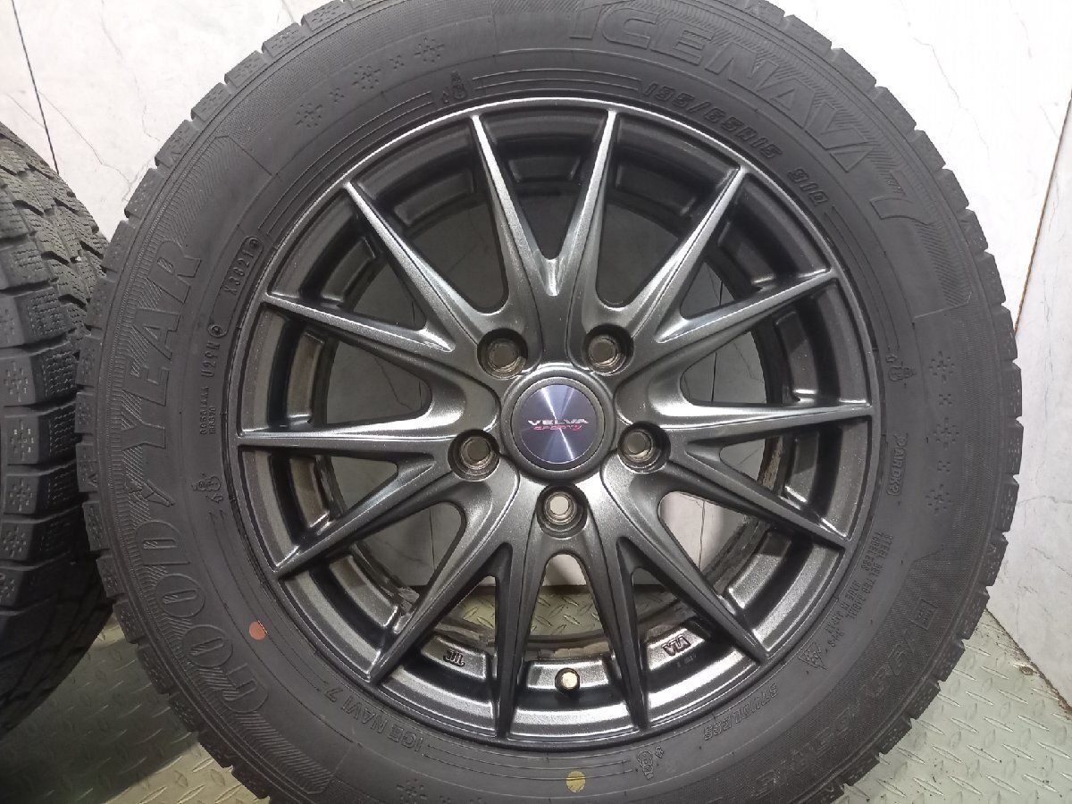 GOODYEAR ICENAVI7 195/65R15】スタッドレス【Weds VELVA SPORTZ 15