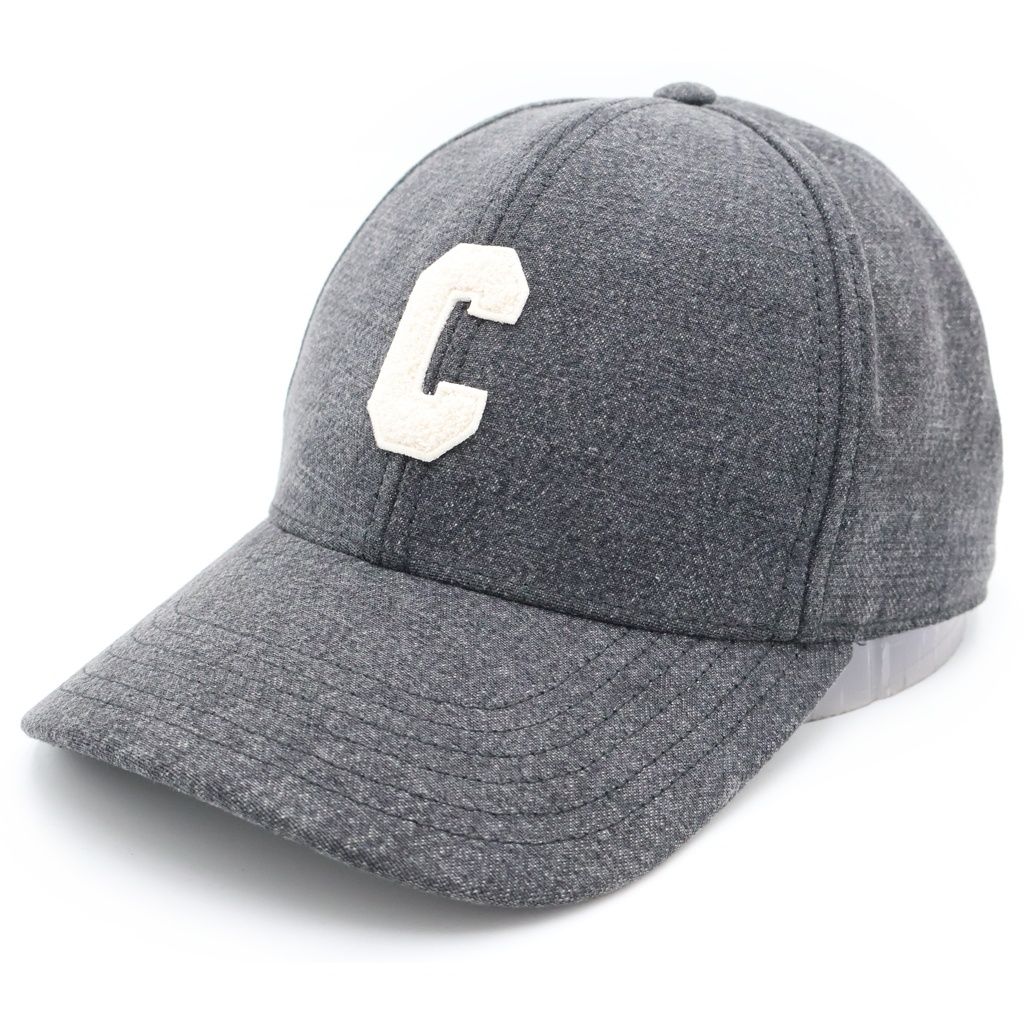 CELINE (セリーヌ) Initial Cap 2AUY8932F フロント イニシャルロゴ ベースボールキャップ 帽子 グレー