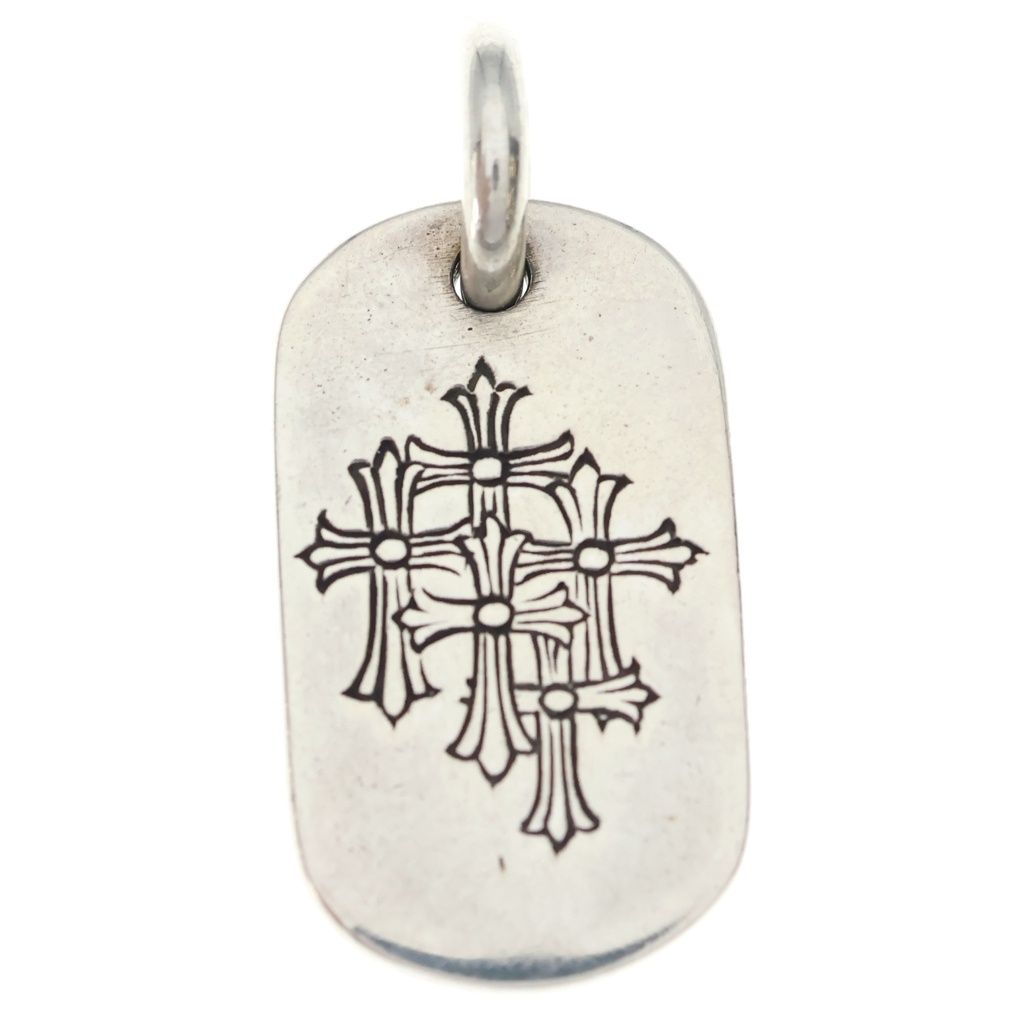 CHROME HEARTS (クロムハーツ) RAISED DOGTAG レイズドドッグタグ チャーム シルバーネックレストップ