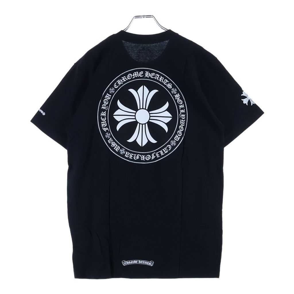 CHROME HEARTS (クロムハーツ) Circle CH Plus Hollywood Fuck you サークル CHプラス ハリウッド ファックユー 半袖カットソー ブラック