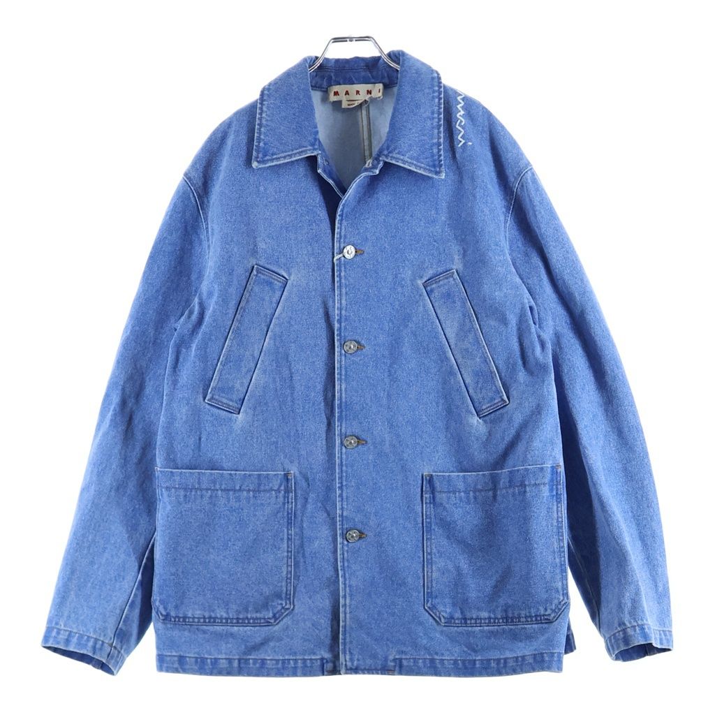 MARNI (マルニ) 25SS BLEACHED COATED ORGANIC DENIM COBALT JACKET