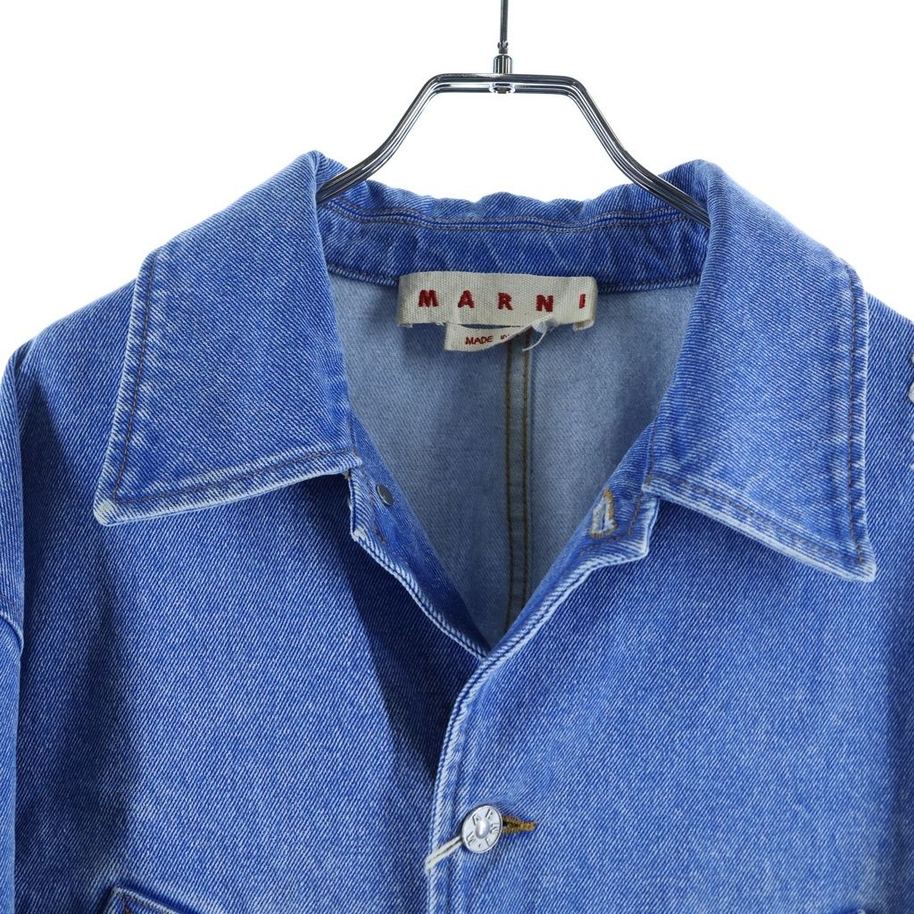 MARNI (マルニ) 25SS BLEACHED COATED ORGANIC DENIM COBALT JACKET