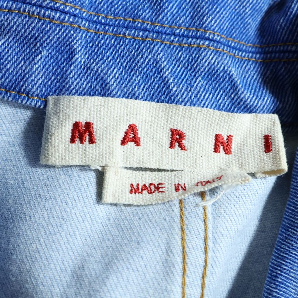 MARNI (マルニ) 25SS BLEACHED COATED ORGANIC DENIM COBALT JACKET