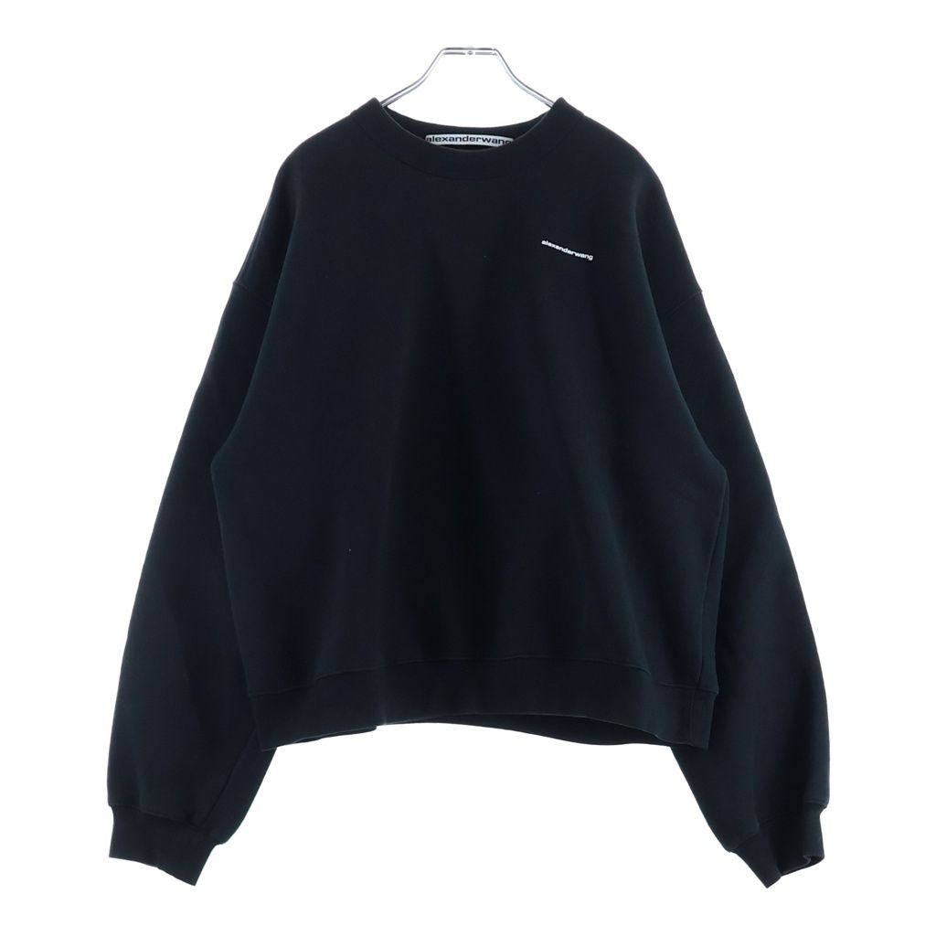 ALEXANDER WANG (アレキサンダーワン) LOGO CREWNECK SWEAT ロゴ クルーネック スウェットトレーナー ブラック UCC2221530