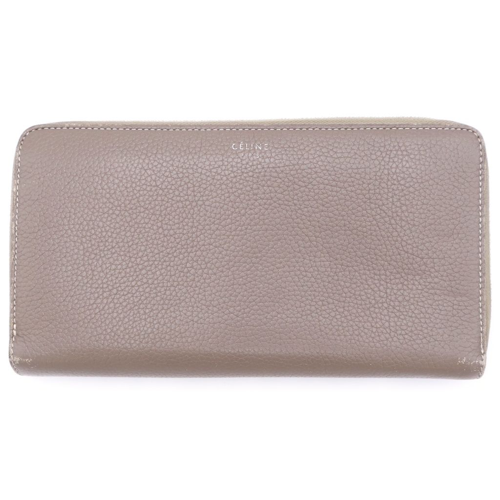CELINE (セリーヌ) ラウンドジップ レザー ロングウォレット 長財布 ベージュ W-CE-2157