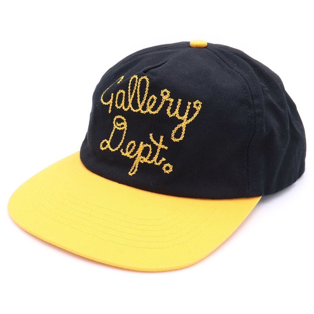 GALLERY DEPT. (ギャラリーデプト) 24AW Collector Cap 刺繍デザイン コレクターキャップ 帽子 ブラック/イエロー