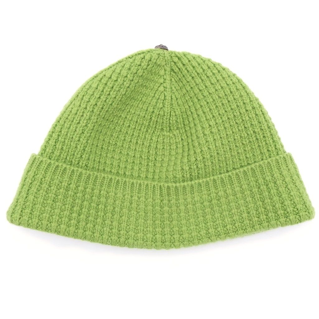 CHROME HEARTS クロムハーツ HIT & RUN BEANIE クロスボタンカシミア帽子 グリーン CHROME HEARTS (クロムハーツ) HIT & RUN BEANIE クロスボタンカシミア