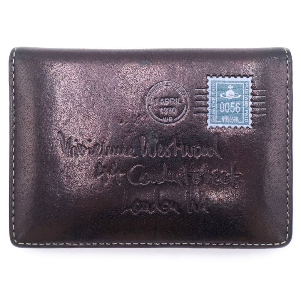Vivienne Westwood (ヴィヴィアンウエストウッド) 折り畳み財布 ブラック レザー パスケース