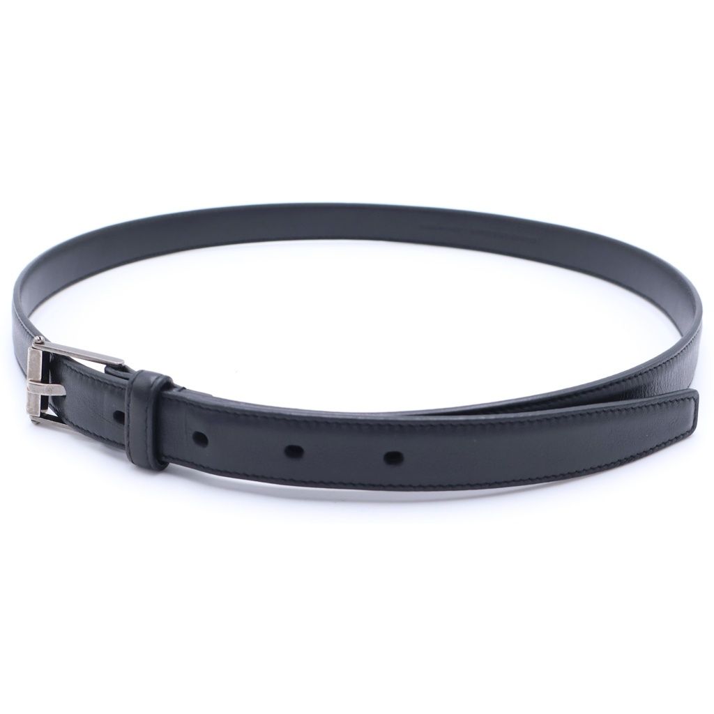 SAINT LAURENT PARIS (サンローランパリ) スクエアフレーム レザーベルト ブラック/シルバー GRZ479388