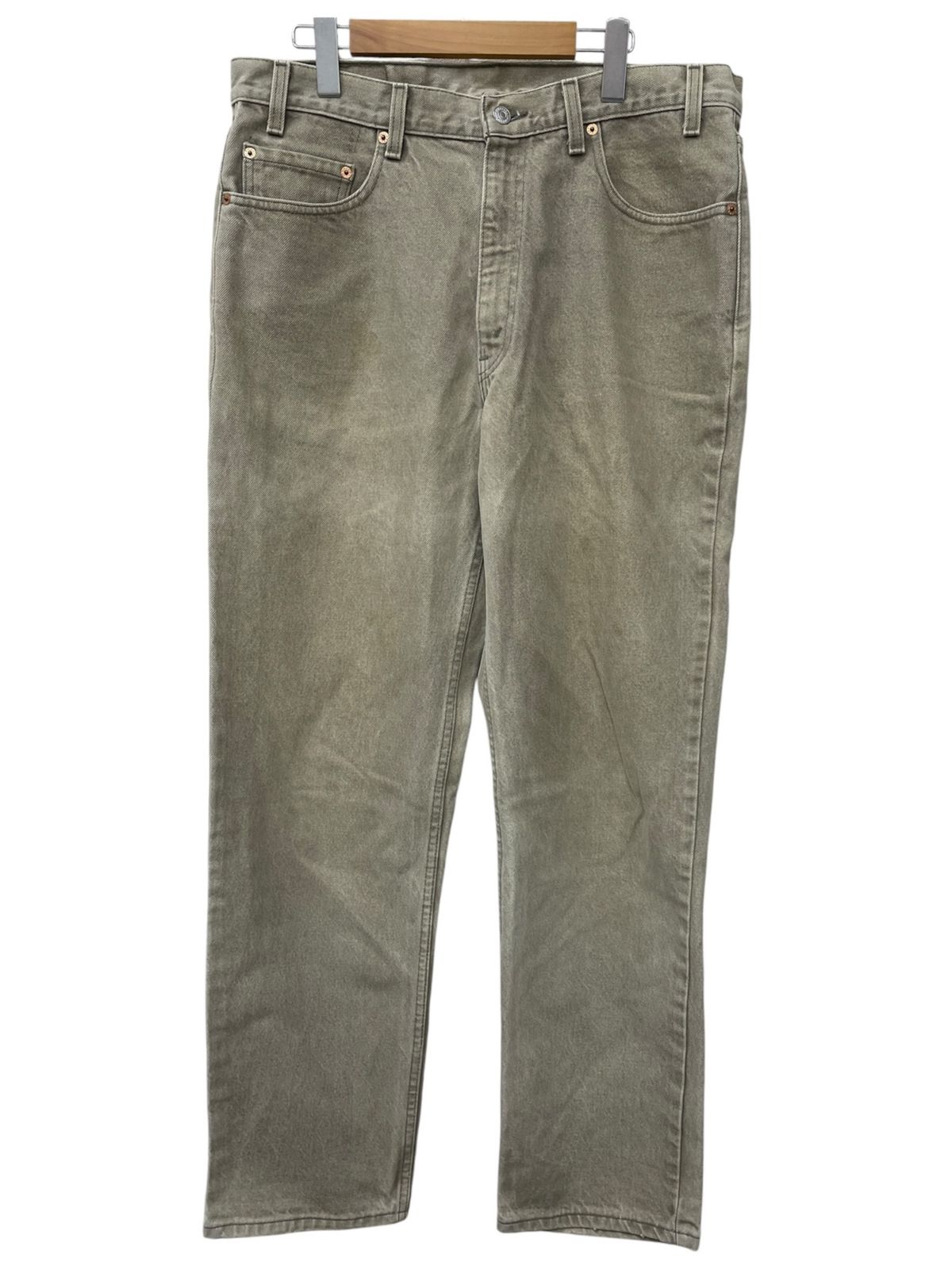 Levi’s (リーバイス) 99年製 550 カラーデニムパンツ ジーンズ テーパード USA製 古着 ビンテージ 00550-0232 W36L32 オリーブグリーン メンズ/045