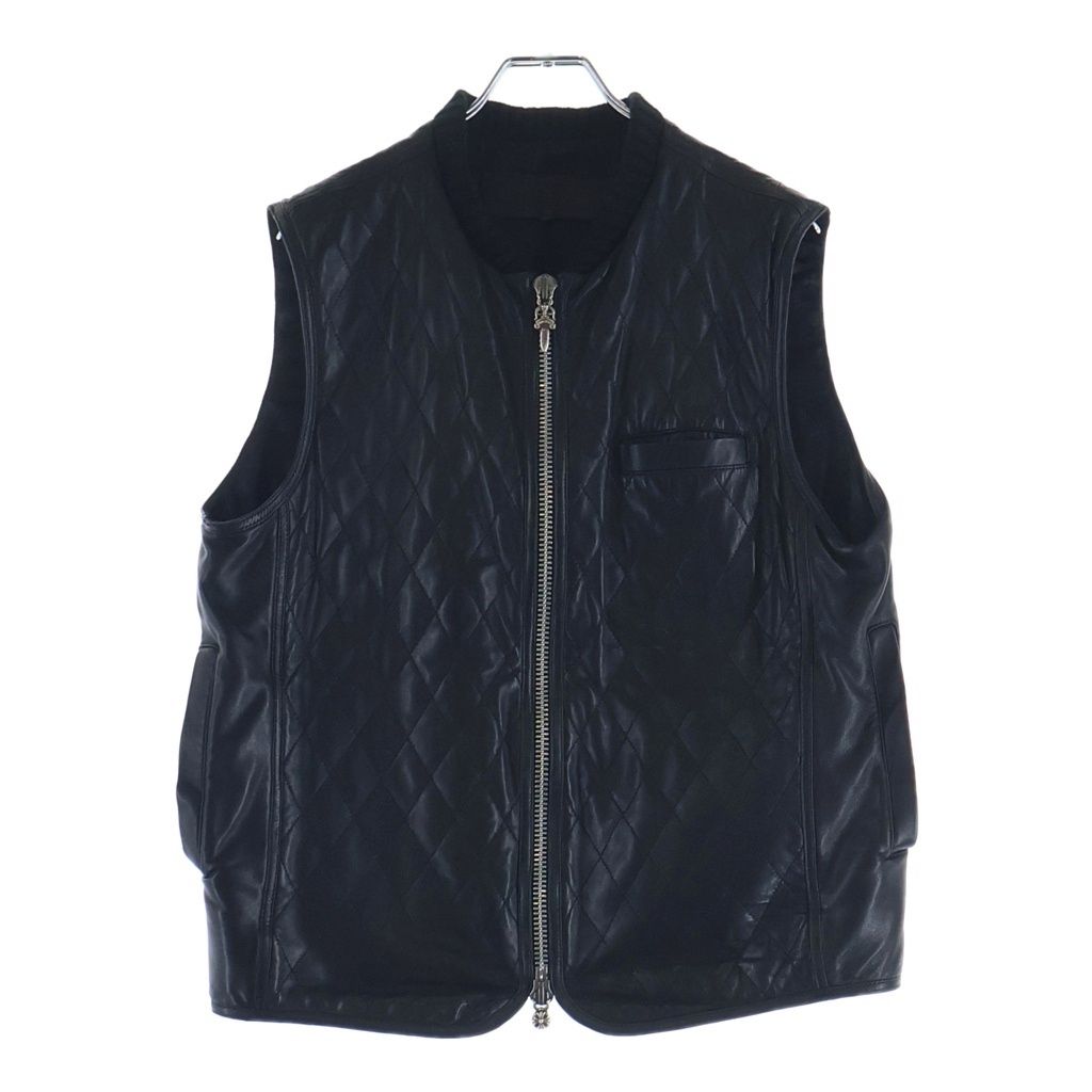 CHROME HEARTS (クロムハーツ) PAPA VEST パパ クロスパッチレザーベスト