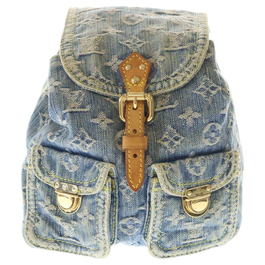 LOUIS VUITTON (ルイヴィトン) モノグラム デニム サックアドPM リュックサック バックパック ブルー M95057 M95057
