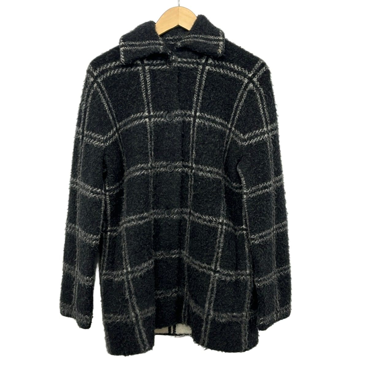 VINCE(ヴィンス) コート レディース美品 - グレー×白 長袖/チェック柄/冬