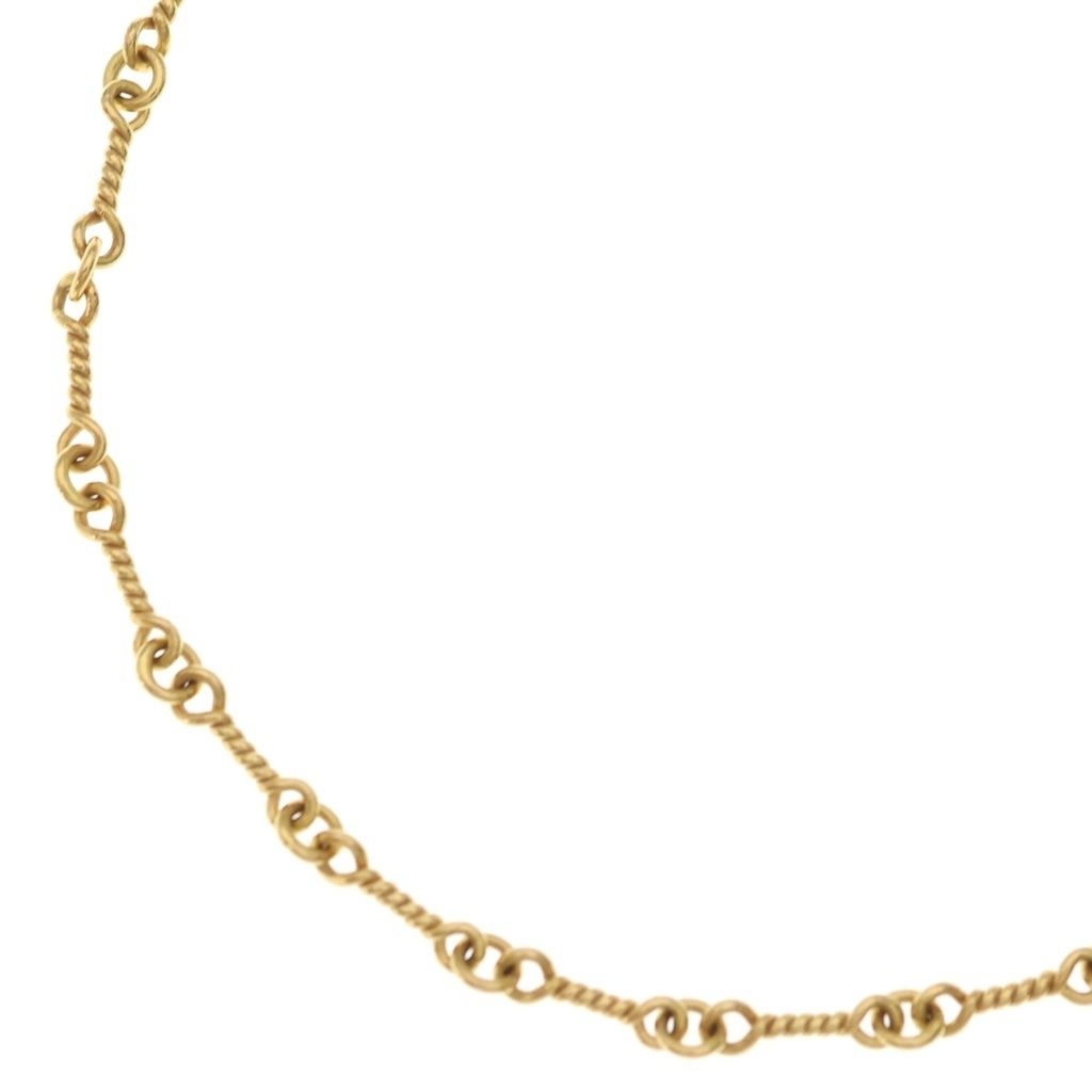 CHROME HEARTS (クロムハーツ) 22K NECKCHAIN T18 ツイストチェーンネックレス ゴールドBCA014