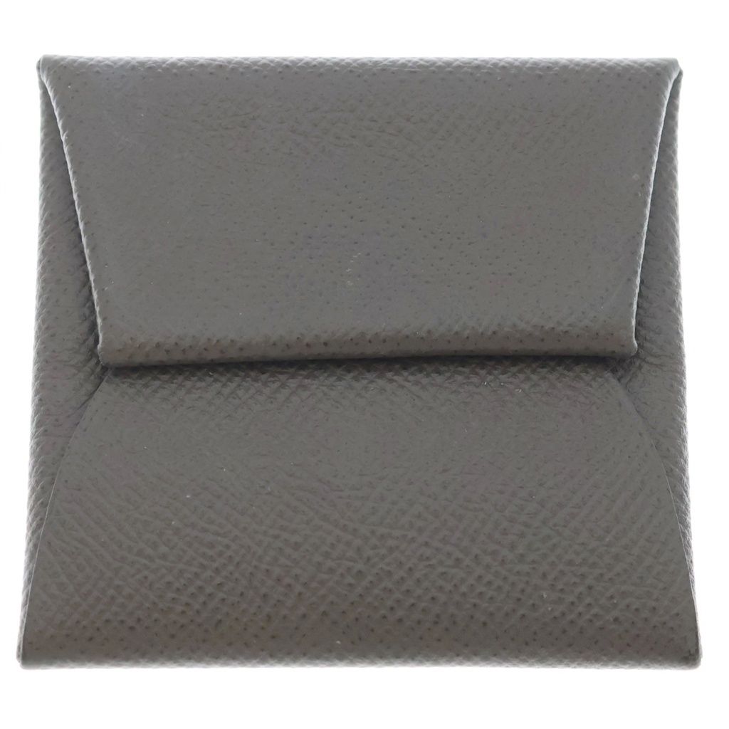 HERMES (エルメス) バスティア ブラウングレー 小物入れ ミニ財布 コインケース エプソン レザー B刻印
