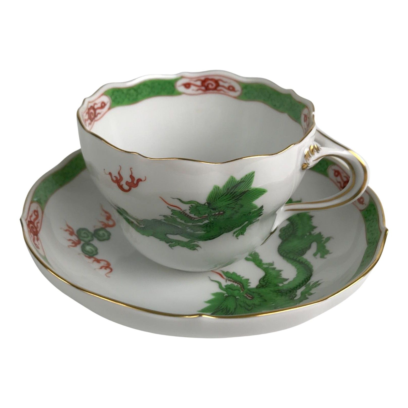 Meissen マイセン カップ&ソーサー マイセン シノワズリ緑龍 ドラゴン グリーン 333310/93