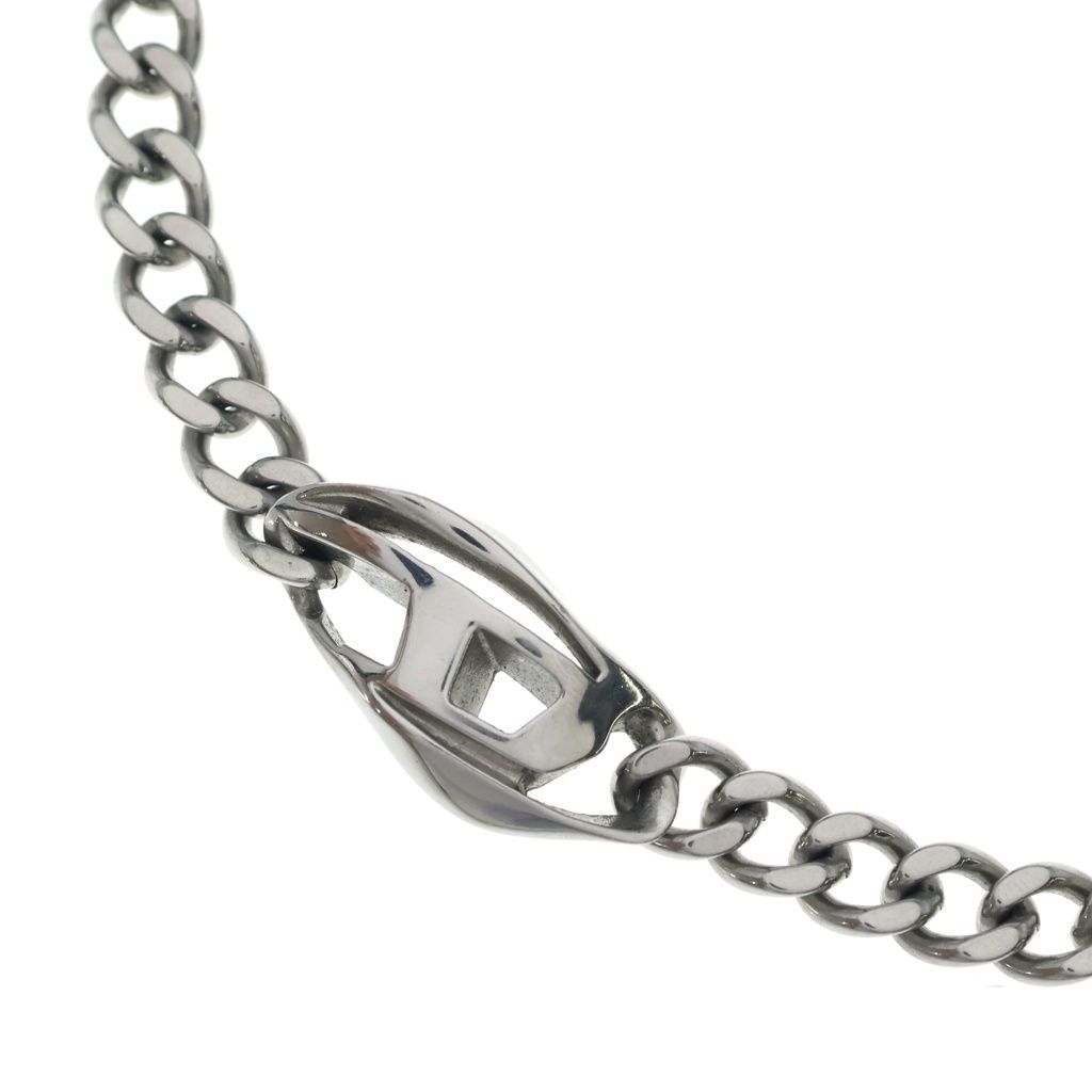 DIESEL (ディーゼル) Dロゴ ステンレス チェーンネックレス シルバー DX1412