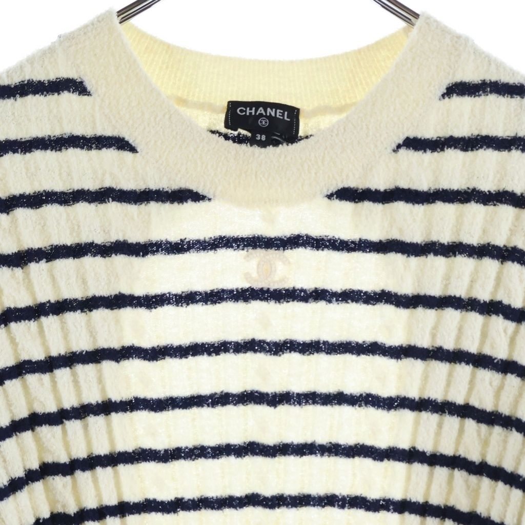CHANEL (シャネル) 23SS ココマークロゴ ボーダーウールニット