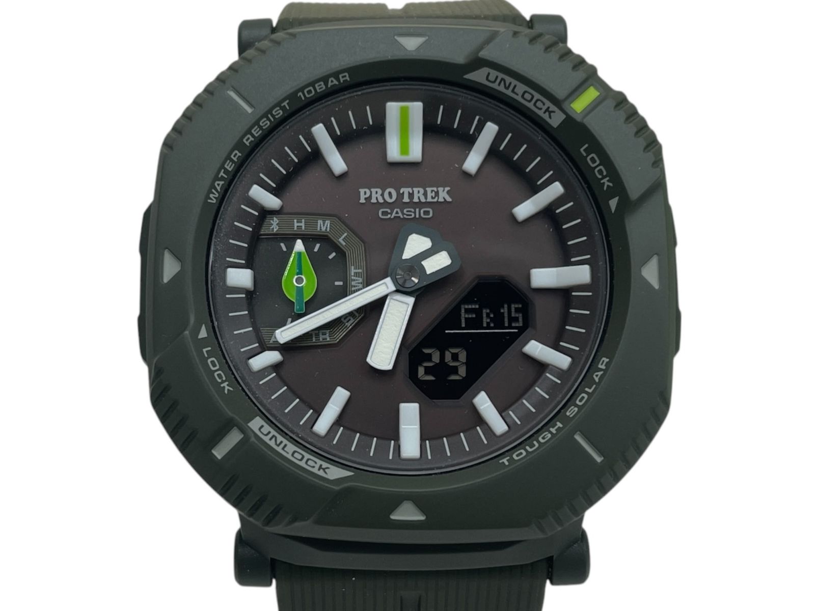 CASIO (カシオ) Hiker Line PRO TREK×日本自然保護協会×かえるのピクルス プロトレック アナログ腕時計 タフソーラー PRJ-B001NJ-3JR ダークグリーン メンズ/049