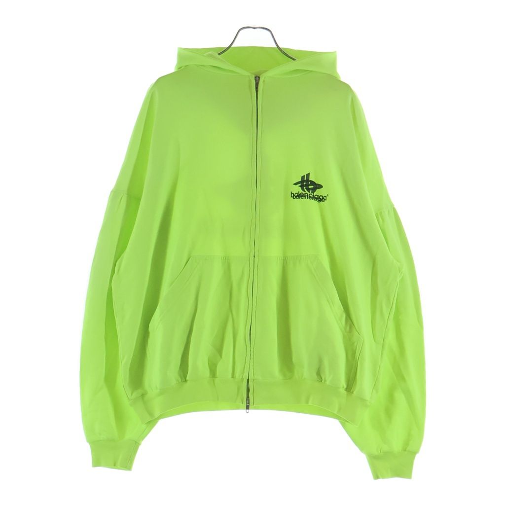 BALENCIAGA (バレンシアガ) Back Flip Round Zip-Up Hoodie 767840 TPVG1 バックロゴ ジップアップパーカー フーディー イエロー