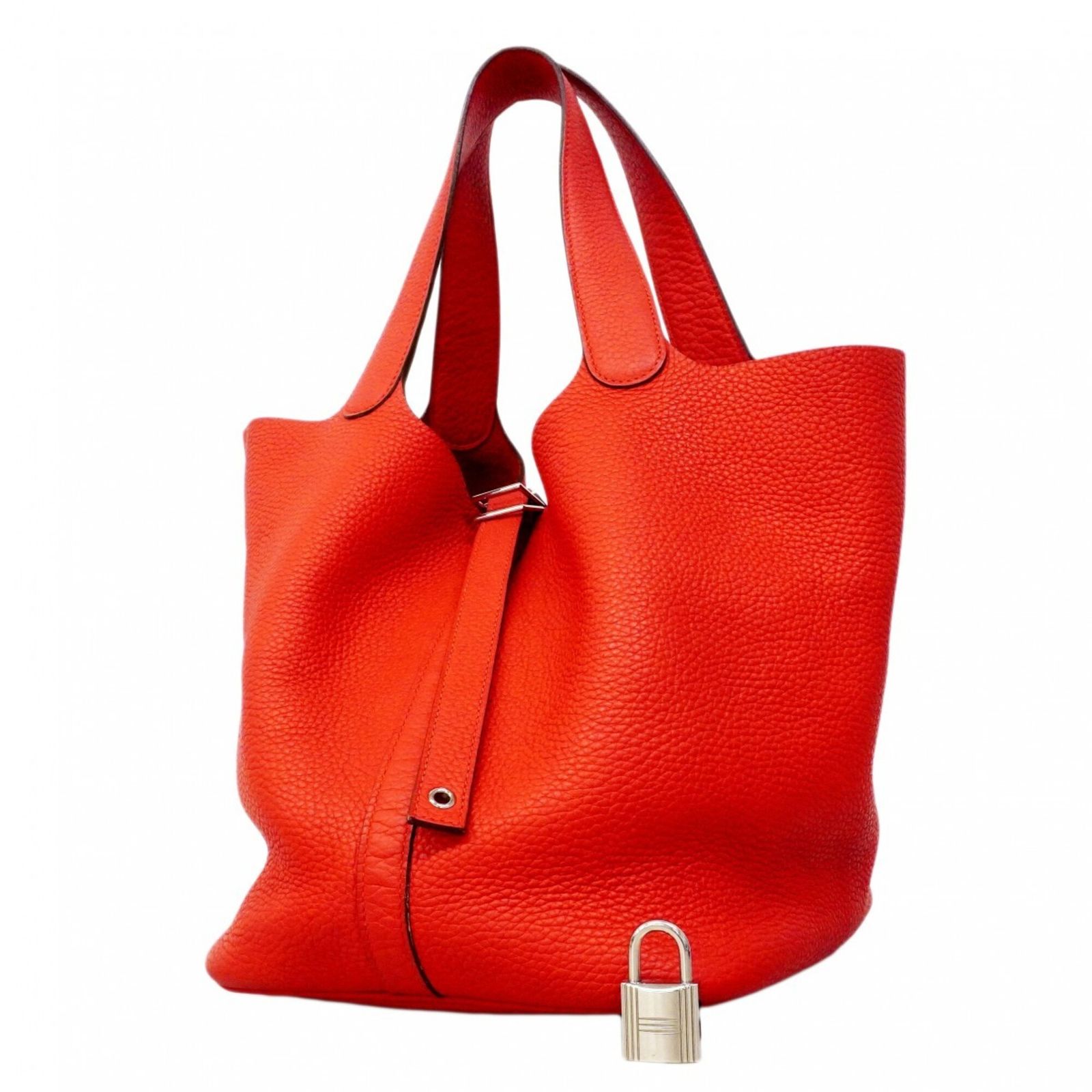 エルメス(Hermes) エルメス ハンドバッグ ピコタンロックGM トリヨンクレマンス ルージュカザック X刻印レディース