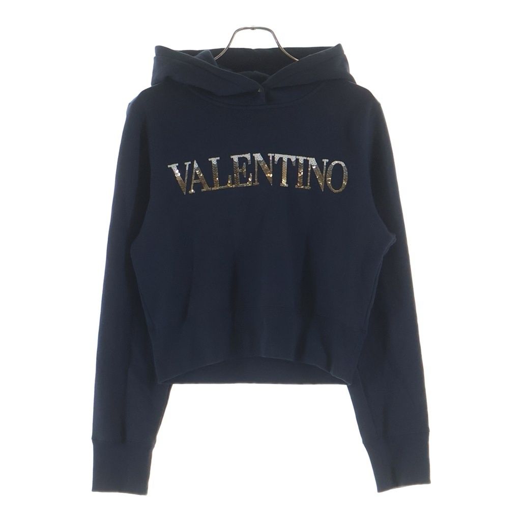 VALENTINO (ヴァレンティノ) スパンコール デザイン エンブロイダリー パーカー ネイビー 1B3MF18V7CK