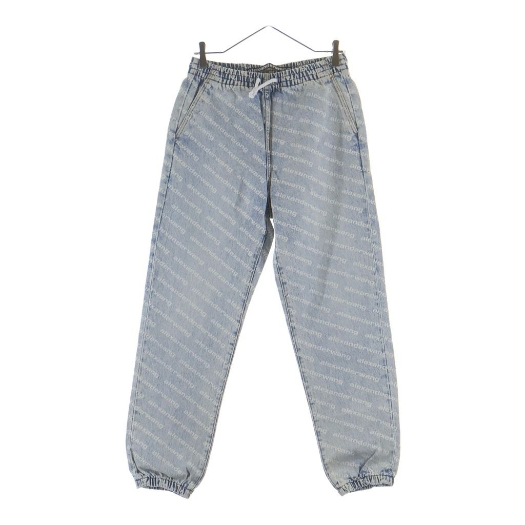 ALEXANDER WANG (アレキサンダーワン) Jogger Pants オールオーバーロゴ 総柄 デニムジョガーパンツ インディゴ
