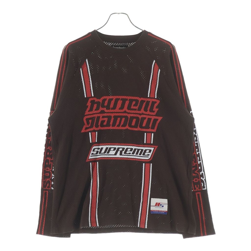 SUPREME (シュプリーム) 24AW ×HYSTERIC GLAMOUR Mesh L/S Top ヒステリックグラマー メッシュロングスリーブトップ ブラウン