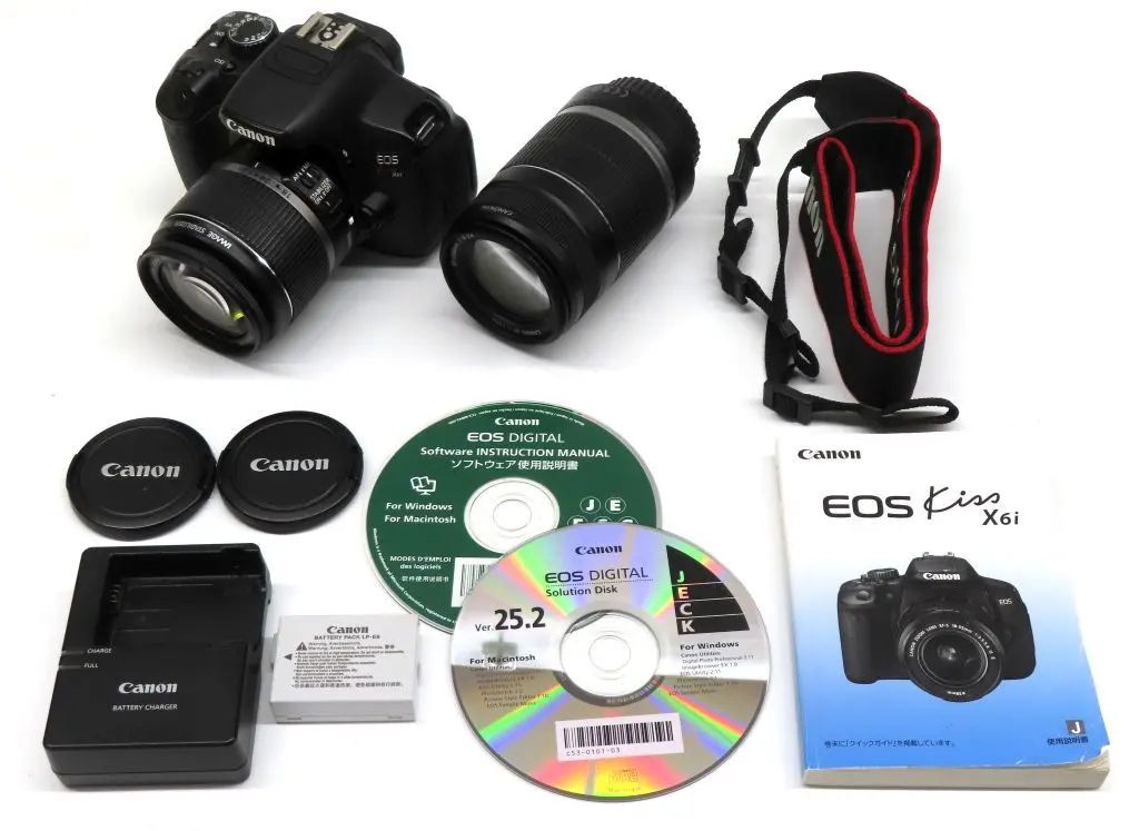 中古】カメラ Canon デジタル一眼レフカメラ EOS Kiss X6i EF-S18-55mm 