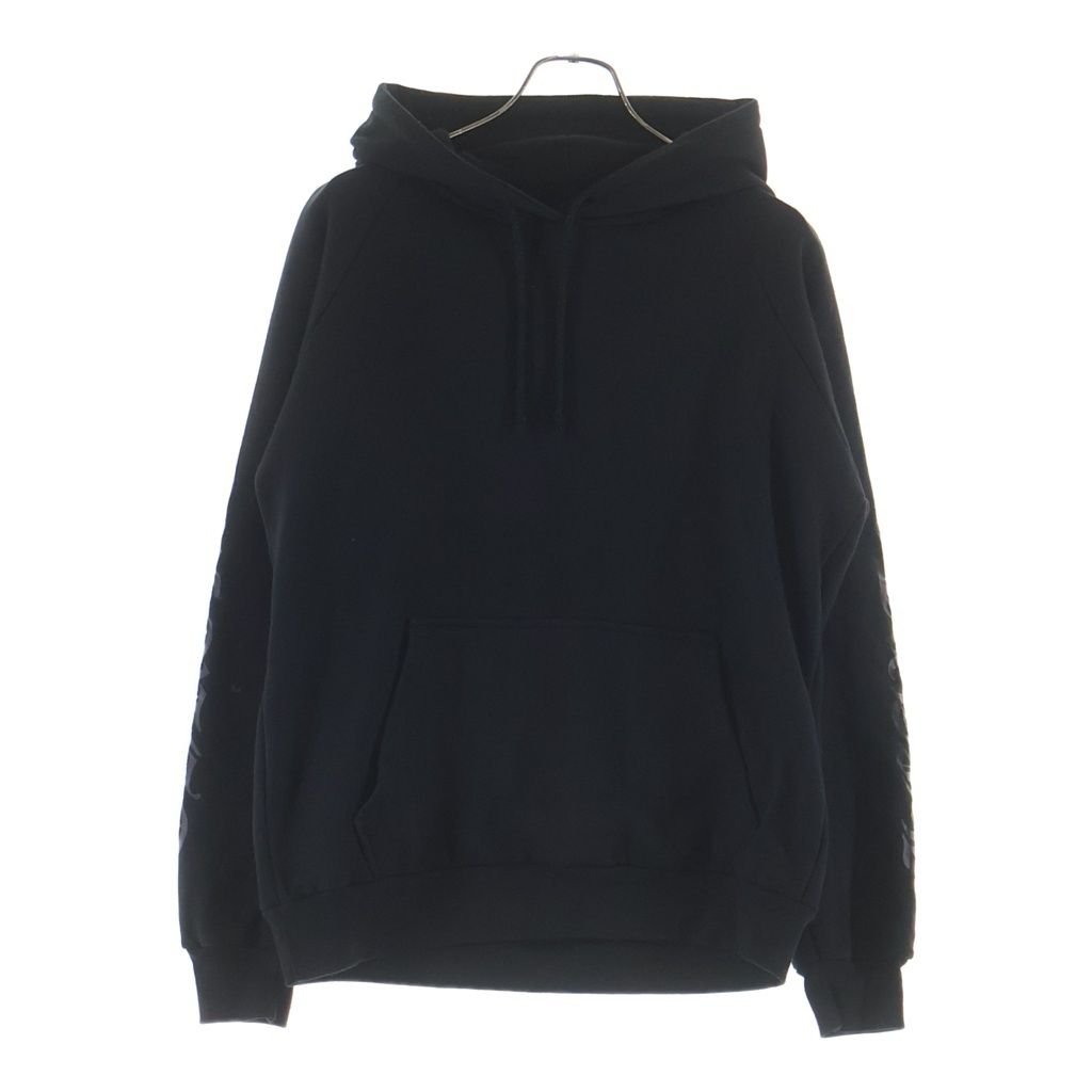CHROME HEARTS (クロムハーツ) OLD HORSESHOE SWTSHRT HD PLVR METALLIC オールド メタリックホースシュープリント 裏地サーマル プルオーバーフーディーパーカー ブラック