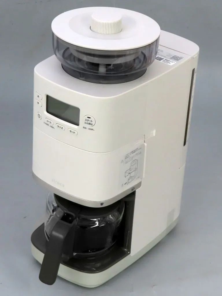 【中古】調理家電 シロカ コーン式全自動コーヒーメーカー カフェばこ PRO (ライトグレー) [CM-6C271HL]