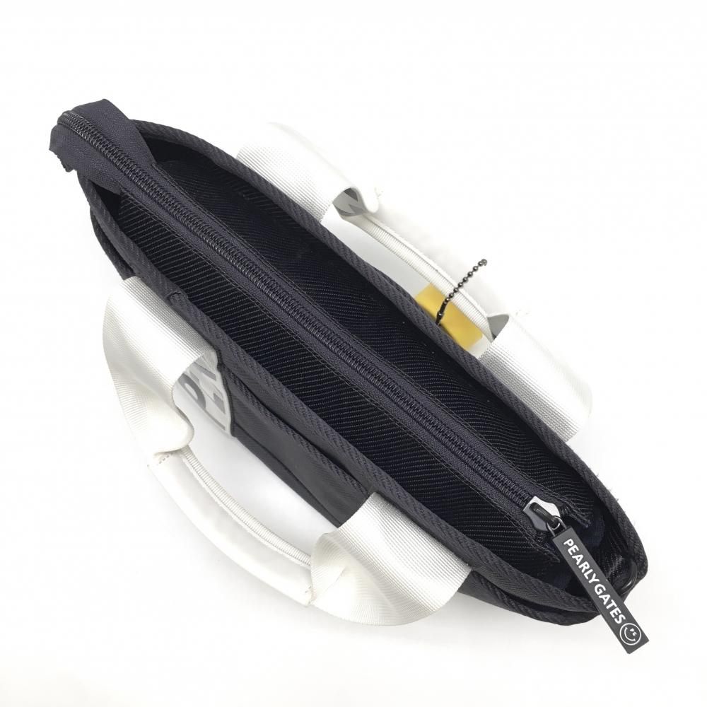 美品】パーリーゲイツ 2WAYカートバッグ 黒×白 ストラップ着脱可 ニコ