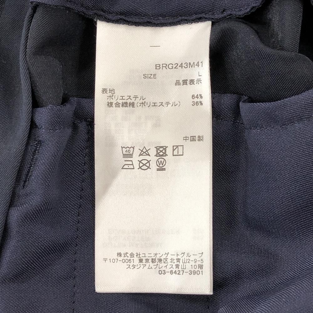 美品】ブリーフィング パンツ ネイビー ステッチレッド ストレッチ