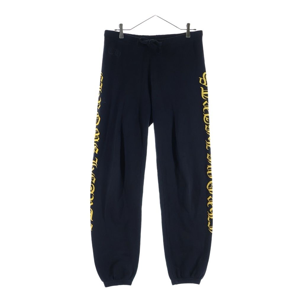 CHROME HEARTS (クロムハーツ) Side Logo Sweat Long Pants サイドロゴプリント スウェットパンツ ブラック/イエロー