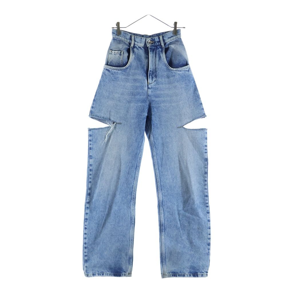Maison Margiela (メゾンマルジェラ) 23AW SLASH DETAIL DENIM PANTS ダメージ加工 デニムパンツ インディゴ S51LA0051