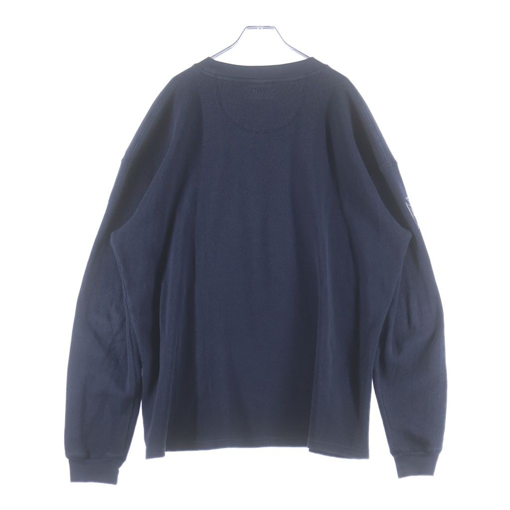 VETEMENTS (ヴェトモン) 26SS Biker Cross Waffle L/S T-Shirt バイカークロスワッフル 長袖Tシャツ カットソー ネイビー ME76LS182U