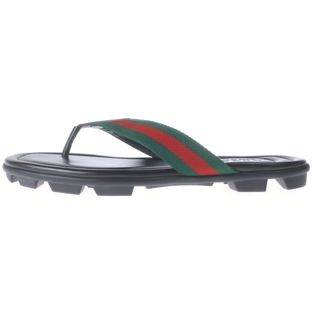 GUCCI (グッチ) シェリーライン ウェブレザー トングサンダル ブラック 429362