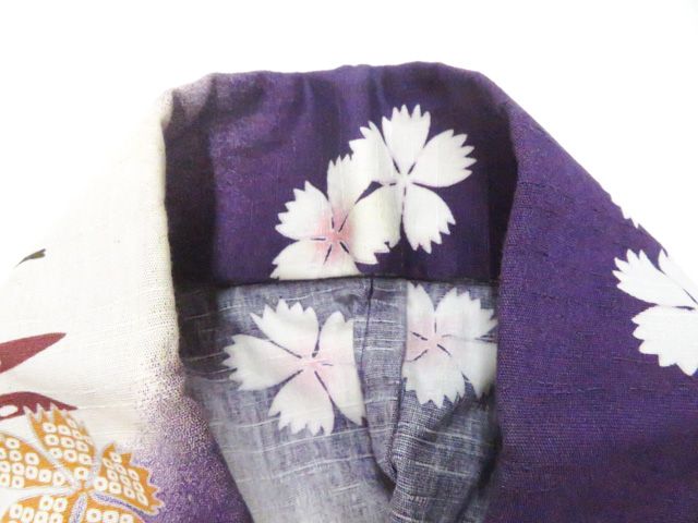 京松】浴衣 撫松庵 花 とんぼ 着物 身丈約163cm 裄丈約67cm kyo8z05