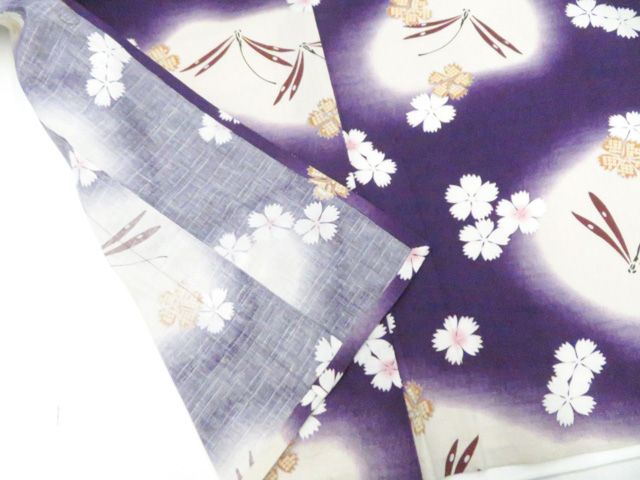 京松】浴衣 撫松庵 花 とんぼ 着物 身丈約163cm 裄丈約67cm kyo8z05