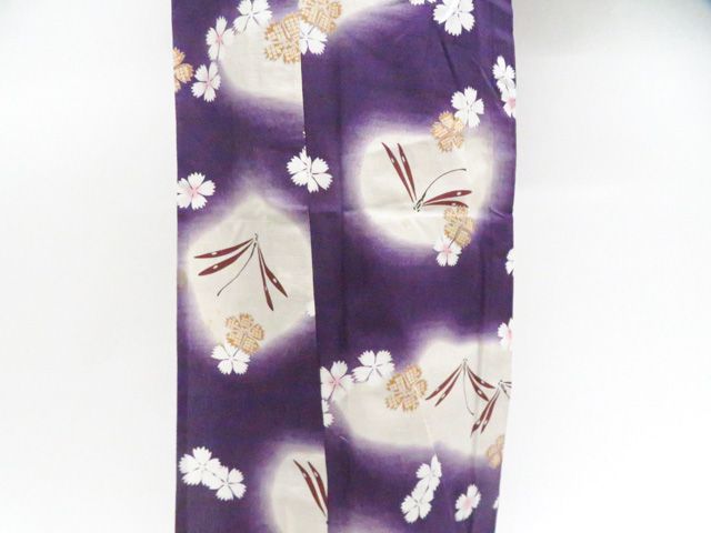 京松】浴衣 撫松庵 花 とんぼ 着物 身丈約163cm 裄丈約67cm kyo8z05