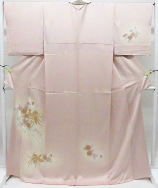 【京松】訪問着 スワトウ刺繍 金糸 鳳凰 花 正絹 着物 美品 身丈約170cm 裄丈約67cm kyo8z05-910