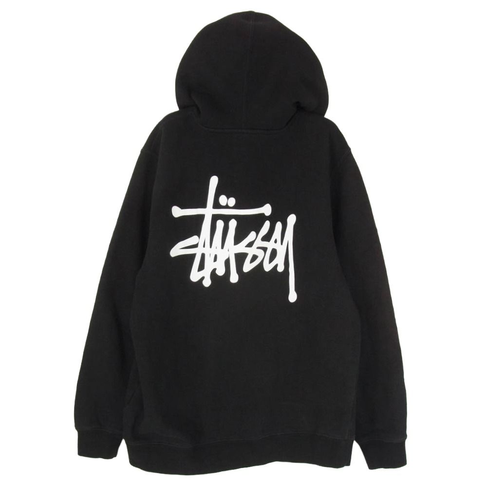 STUSSY ステューシー Basic Logo Pull Over Hoody ベーシック ストック ロゴ スウェット パーカー ブラック系 S【中古】
