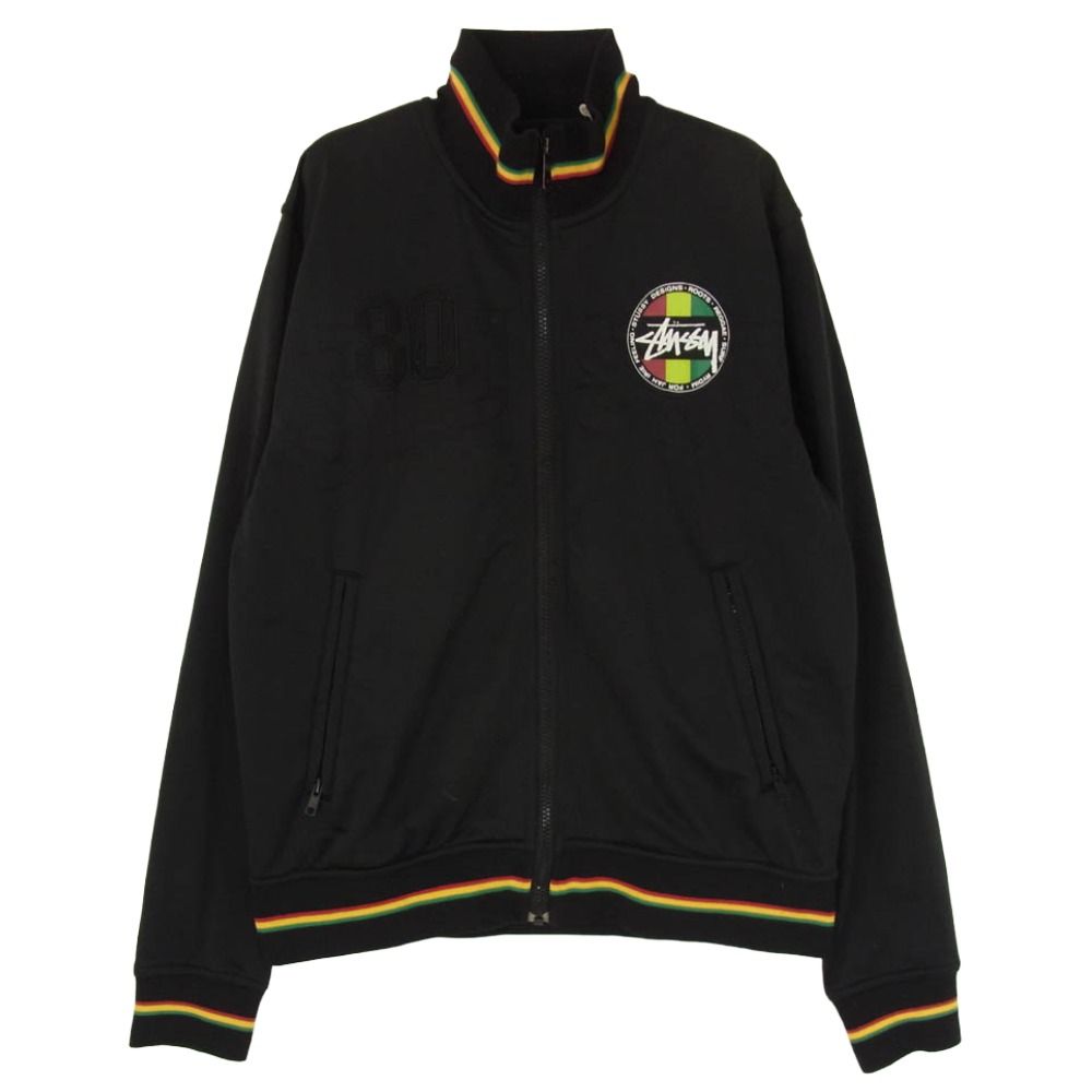 STUSSY ステューシー OLD STUSSY AUTHENTIC GEAR RASTA TRACK JACKET ラスタ ストックロゴ トラック ジャケット ブラック系 S【中古】