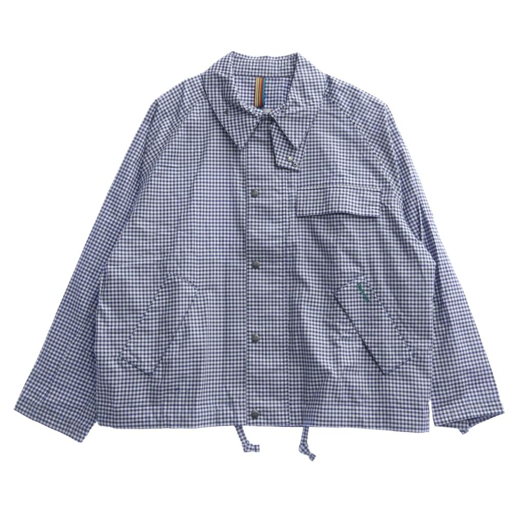 Paul Smith ポール・スミス MCA1128NY71 x Barbour バブアー Transport Plaid Oversize Men's Light Jacket トランスポート オーバーサイズ ライト ジャケット ブルー系 L【美品】【中古】