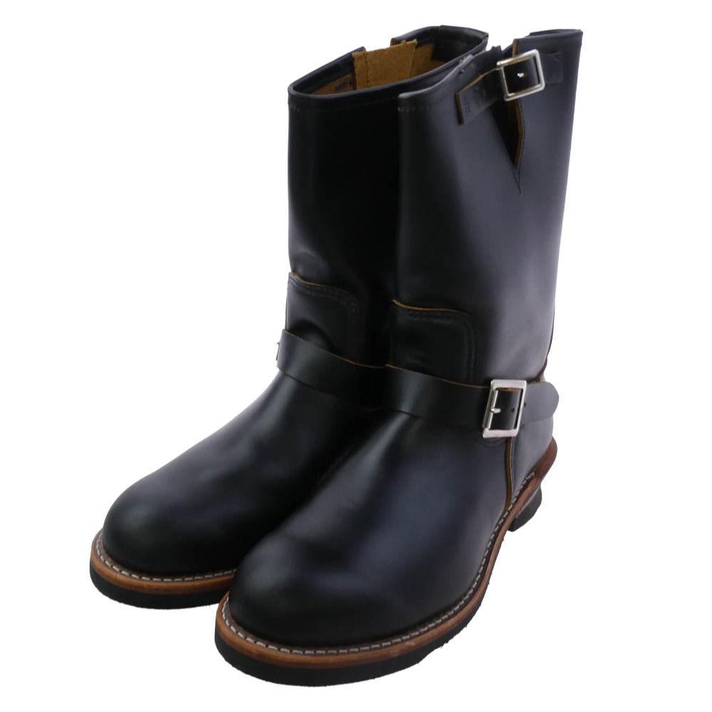 RED WING レッドウィング 2966 USA製 11inch Engineer Boots NON STEEL TOE 茶芯 ノンスチール エンジニア ブーツ ブラック系 10.5【中古】