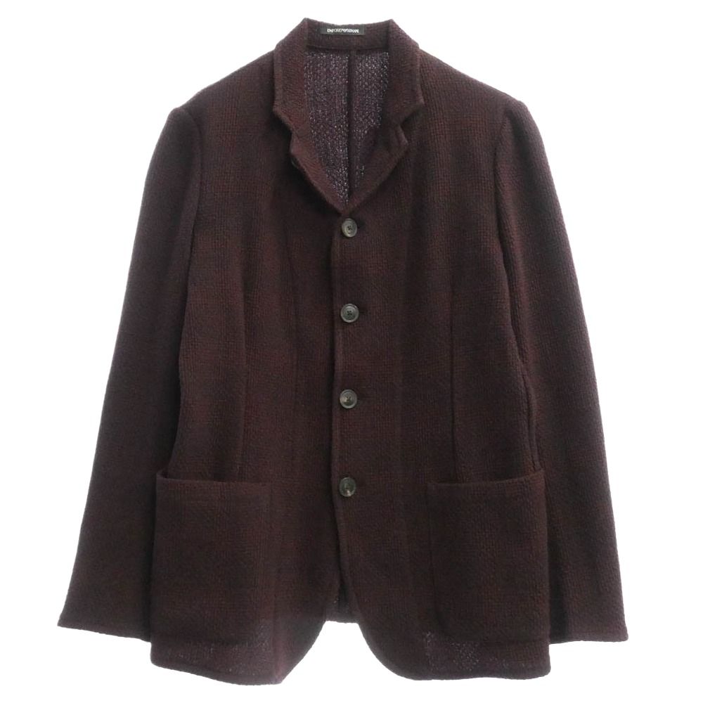 Emporio Armani エンポリオ・アルマーニ 41G51S 4B ニット シングル ジャケット エンジ系 48【中古】