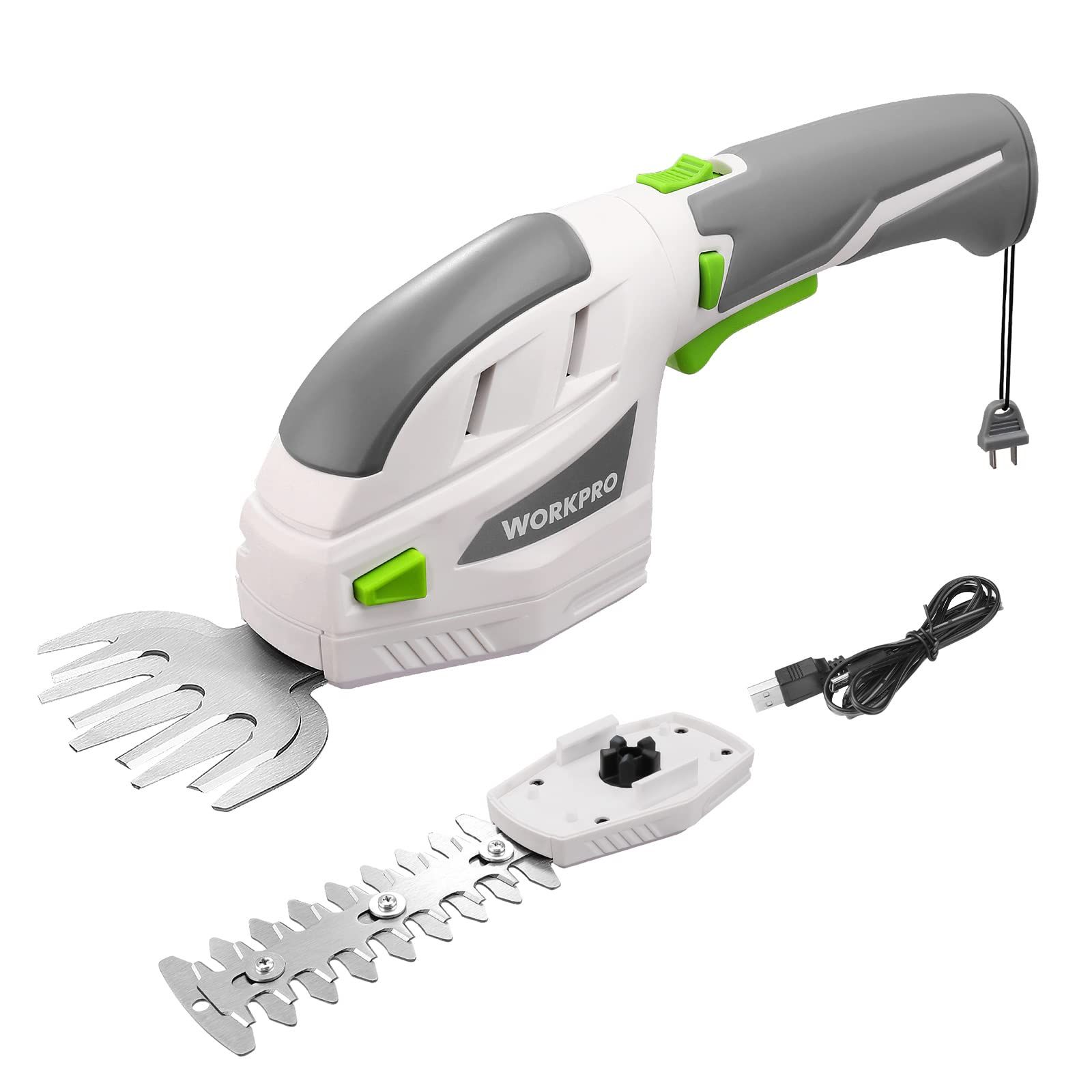 WORKPRO【三重安全ロック 3.6V充電式】芝生バリカン ガーデンバリカン 生垣バリカン 芝刈り機 無負荷動作時間40分 ハンドル180度調整可能 ブレード2枚付 Type-C充電ポート付 バリカン刈幅80mm トリマー刈幅120mm 最 330a7ae0 5,772円