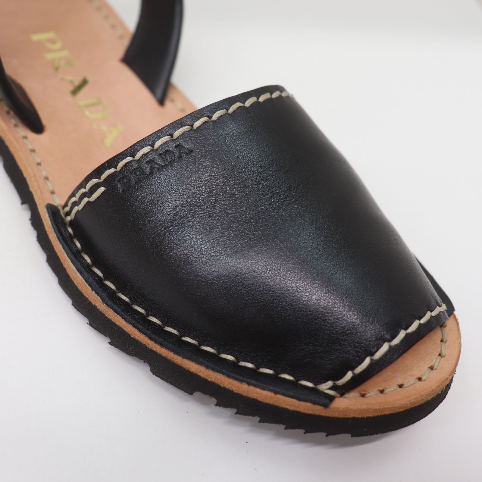PRADA ミュール サンダル ブラック 36サイズ 23cm相当 プラダ サンダル 36 1/2 レディース - 黒 プラダ⁄サンダル⁄黒⁄サイズ：36 1