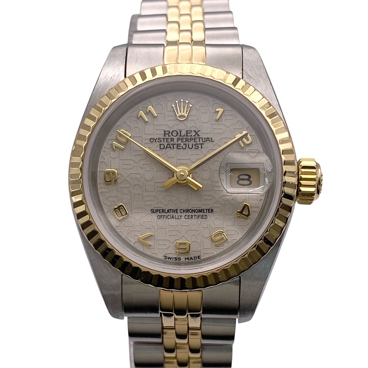 ROLEX ロレックス デイトジャスト 26mm コンピューター文字盤 アラビア R番 腕時計 69173 レディース ステンレススチール イエローゴールド シルバー ゴールド アイボリー 中古
